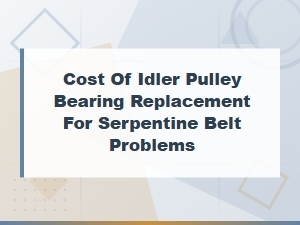 Cost of Idler Pulley Bearing Replacement for Serpentine Belt Problems