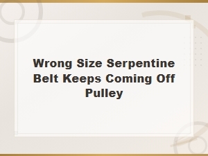 Why Your Wrong Size Serpentine Belt Keeps Coming Off the Pulley